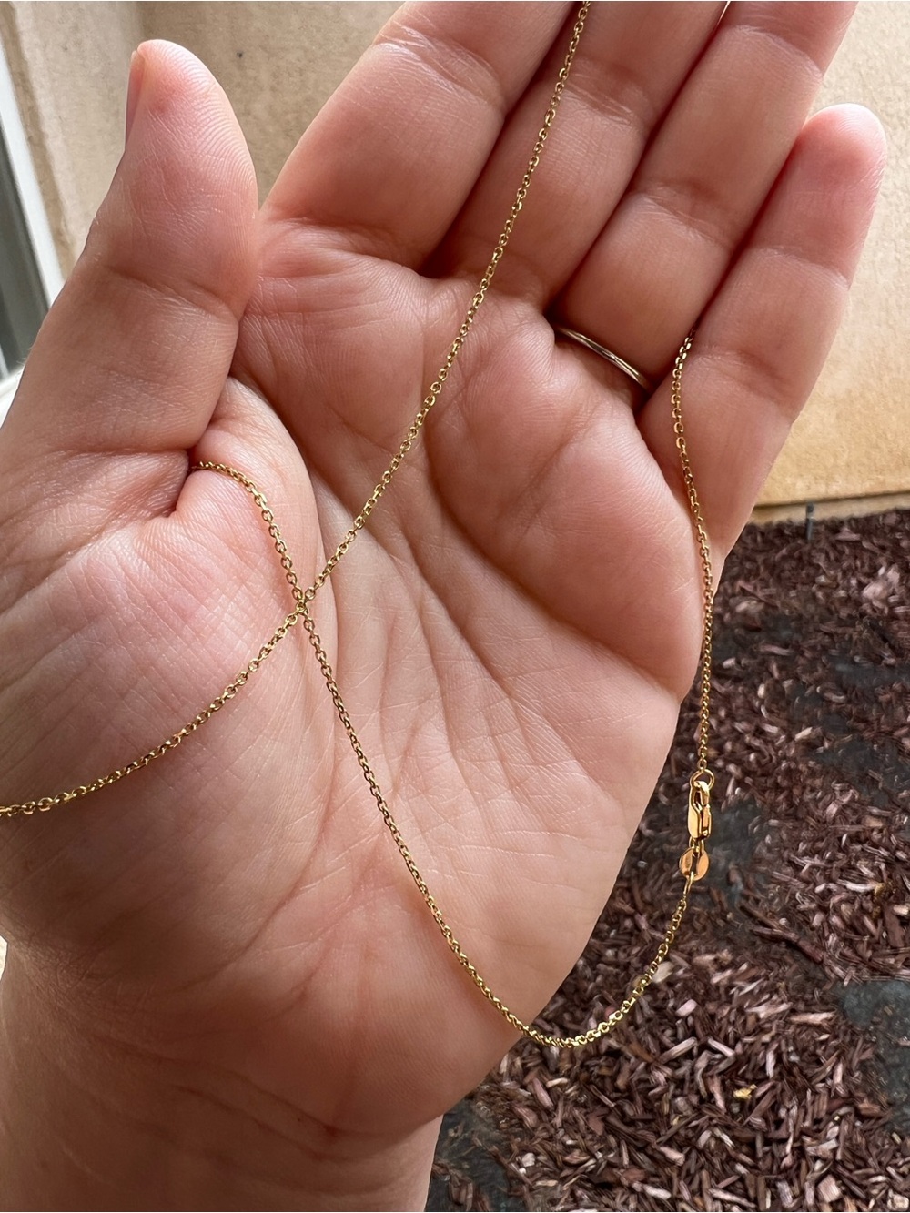 14k solid gold 18in cable chain necklace